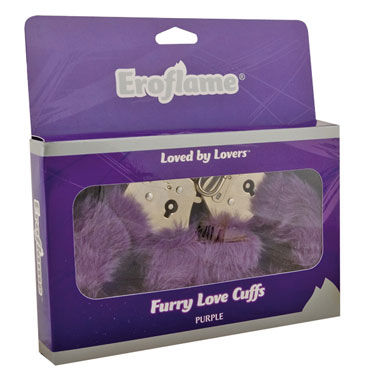 Eroflame Furry Love Cuffs, фиолетовые - фото, отзывы