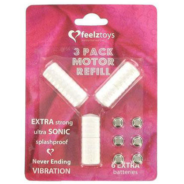 FeelzToys 3 Pack Motor Refill, Три запасных виброэлемента для секс-игрушек
