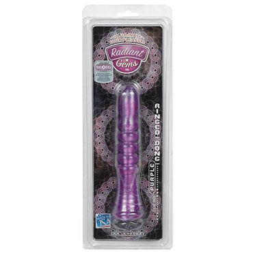 Doc Johnson Radiant Gems Ringed Dong, фиолетовый - Анальная ёлочка - купить в секс шопе