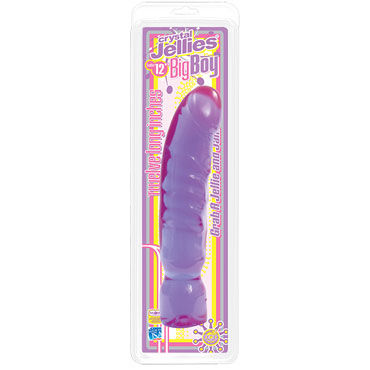 Doc Johnson Cristal Jellies Big Boy, фиолетовый - Фаллоимитатор большого размера - купить в секс шопе