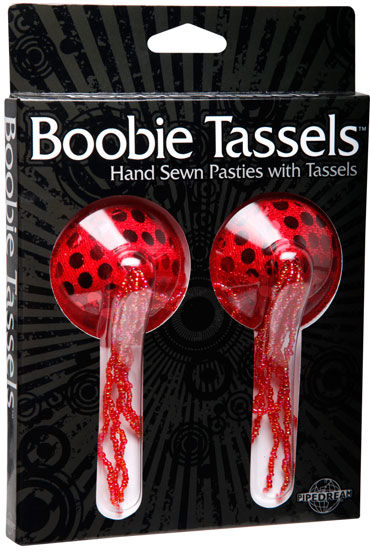 Pipedream Boobie Tassels, красные, Пэстисы с длинными кисточками