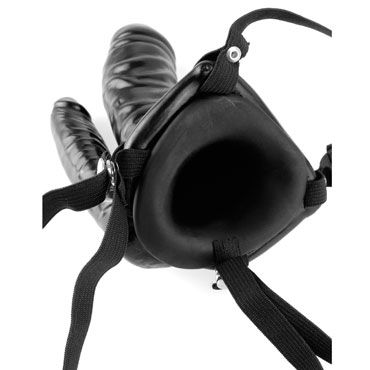 Pipedream Double Penetrator Vibrating Hollow, черный, Анально-вагинальный страпон и другие товары Pipedream с фото