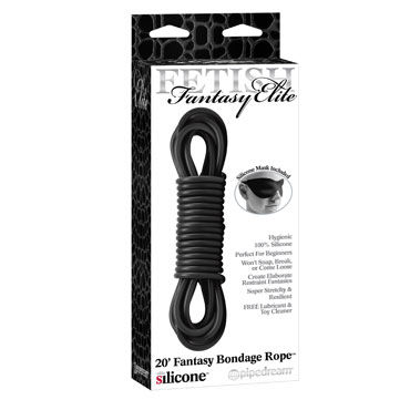 Pipedream Bondage Rope, черная, Силиконовая веревка для связывания