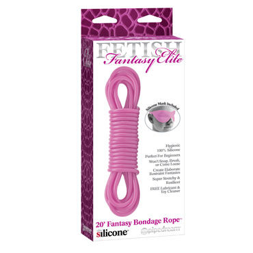 Pipedream Bondage Rope, розовая, Силиконовая веревка для связывания