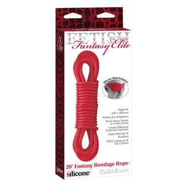 Pipedream Bondage Rope, красная, Силиконовая веревка для связывания