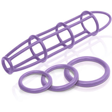 Pipedream Cockcage and Ring Set, фиолетовый - фото, отзывы