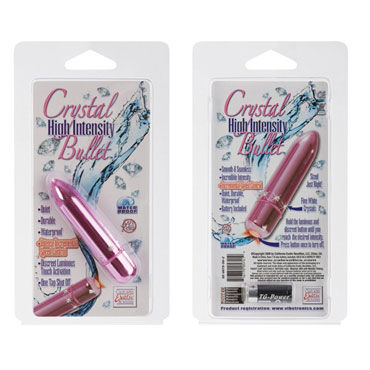 California Exotic Crystal High Intensity Bullets, розовая - Вибропуля декорированная стразами - купить в секс шопе