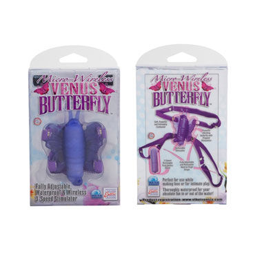 California Exotic Micro-Wireless Venus Butterfly, фиолетовая - Беспроводная вибробабочка - купить в секс шопе