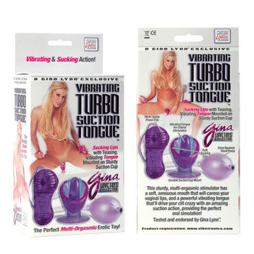 California Exotic Vibrating Turbo Suction Tongue - Вакуумная помпа для стимуляции клитора и половых губ - купить в секс шопе