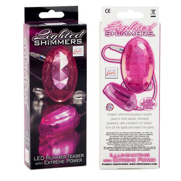 California Exotic Lighted Shimmers Hummer Teasers, розовый - Светящееся виброяичко - купить в секс шопе
