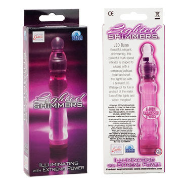 California Exotic Lighted Shimmers Vibes, розовый - Светящийся вибратор - купить в секс шопе