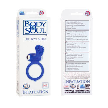 California Exotic Body & Soul Infatuation, синее - Эрекционное кольцо со стимуляцией клитора - купить в секс шопе
