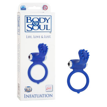 California Exotic Body & Soul Infatuation, синее, Эрекционное кольцо со стимуляцией клитора
