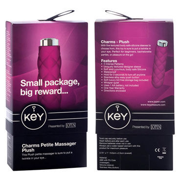 Jopen Key Charms Petite Massager Plush, розовый — фото 3