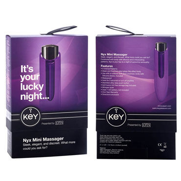 Jopen Key Nyx, фиолетовый - мини вибратор, 5 функций - купить в секс шопе