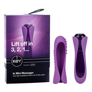 Jopen Key Io Mini Massager, фиолетовый, Мини вибратор с двумя насадками
