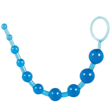 Toy Joy Thai Toy Beads, синий, Упругая анальная цепочка