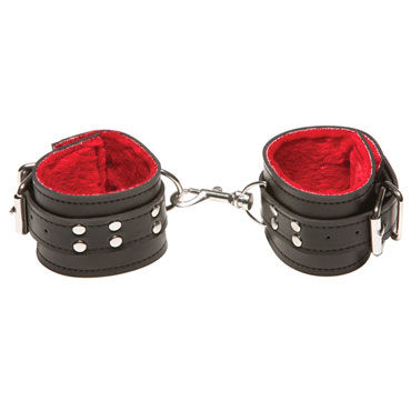 X-play Passion Fur Wrist, красные, Кожаные наручники