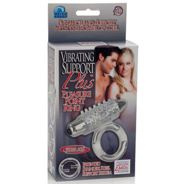 California Exotic Vibrating Support Plus Pleasure Point Ring - Эрекционное виброкольцо со стимуляцией клитора - купить в секс шопе