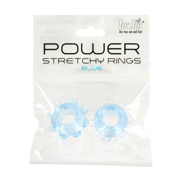Toy Joy Power Stretchy Rings, голубой - фото, отзывы