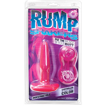 Doc Johnson Pump Shakers Small, розовая - Анальная пробка с вибрацией - купить в секс шопе