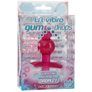 Doc Johnson Lil Vibro Gumdrops Droplet, розовая - Анальная пробка с вибрацией - купить в секс шопе
