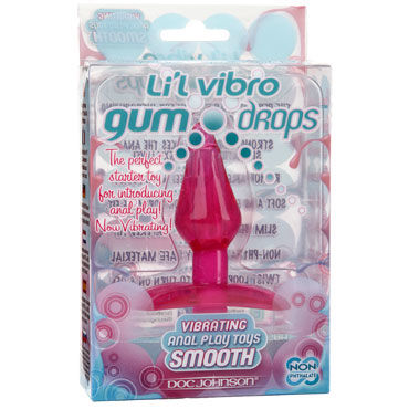 Doc Johnson Lil Vibro Gumdrops Smooth, розовая - Анальная пробка с вибрацией - купить в секс шопе