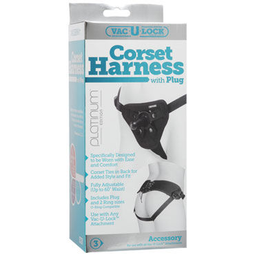 Doc Johnson Corset Harness - Корсет со штырьком для насадки - купить в секс шопе