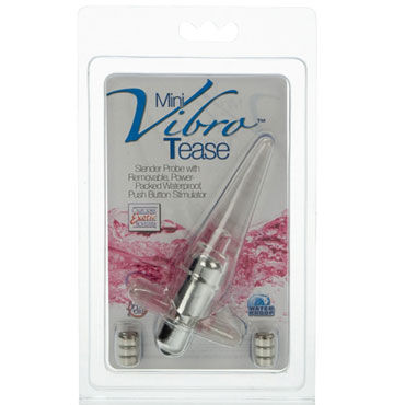 California Exotic Mini Vibro Teases, прозрачная - Анальная вибропробка - купить в секс шопе