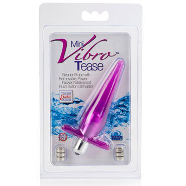 California Exotic Mini Vibro Teases, розовая - Анальная вибропробка - купить в секс шопе
