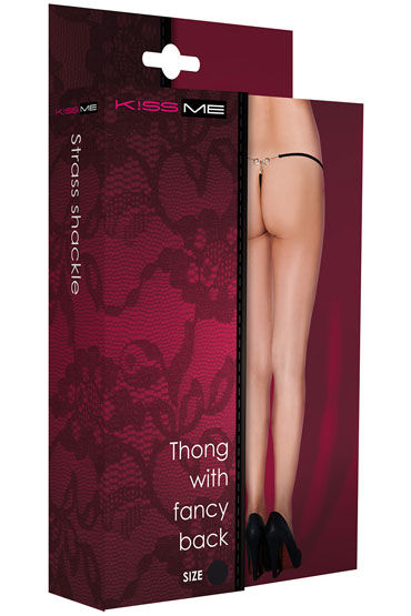 Kiss Me Strass Chackle, черные - Трусики-стринги - купить в секс шопе