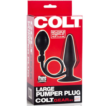 California Exotic Colt Large Pumper Plug, черная - Расширяющаяся пробка - купить в секс шопе