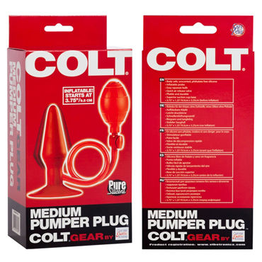 California Exotic Colt Medium Pumper Plug, красная - Расширяющаяся пробка - купить в секс шопе