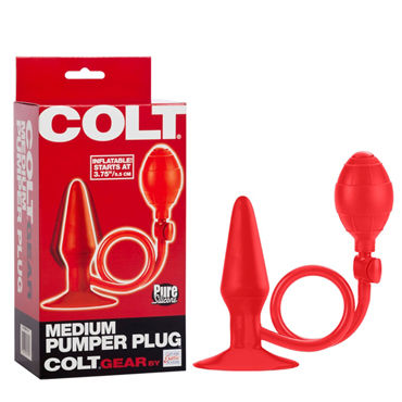 California Exotic Colt Medium Pumper Plug, красная, Расширяющаяся пробка
