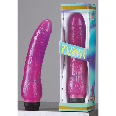 Seven Creations Penetrating Pleasures Jelly Vibrator, фиолетовый, Реалистичный вибратор с набухшими венками