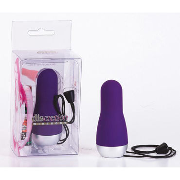 Seven Creations Discretion Widebody Mini, фиолетовый, Минивибратор со шнурком для извлечения