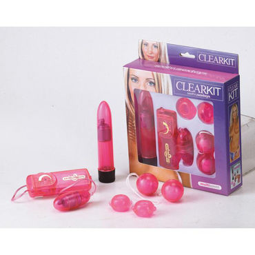 Seven Creations Clear Vibratorkit, розовый, Набор секс-игрушек