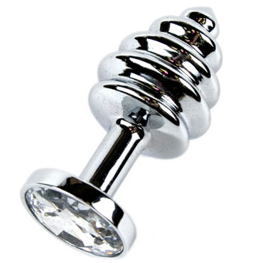 Anal Jewelry Plug Small Silver, прозрачный, Маленькая анальная пробка с кристаллом