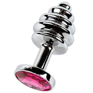 Anal Jewelry Plug Small Silver, рубиновый, Маленькая анальная пробка с кристаллом