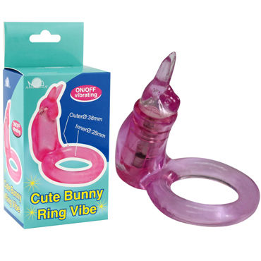 Howells Cute Bunny Ring Vibe, розовый, Эрекционное виброкольцо на пенис