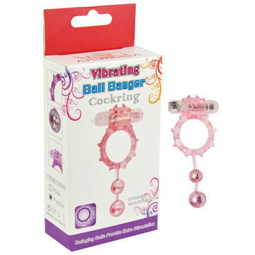 Howells Ball Banger Cock Ring, фиолетовый, Виброкольцо с 2 утяжеляющими шариками
