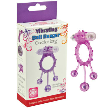 Howells Ball Banger Cock Ring, фиолетовый, Виброкольцо с 3 утяжеляющими шариками