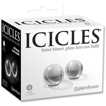 Pipedream Icicles Ben-Wa Balls, 2,5см, Стеклянные вагинальные шарики