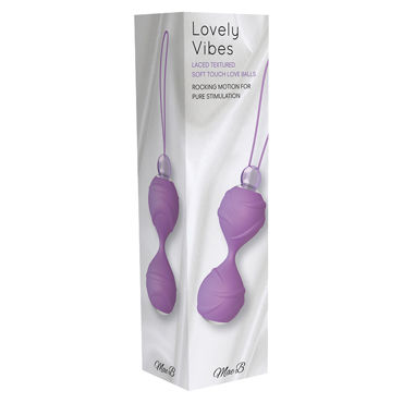 Mae B Lovely Vibes Laced Love Balls, фиолетовый - Вагинальные шарики со стимулирующим рельефом - купить в секс шопе