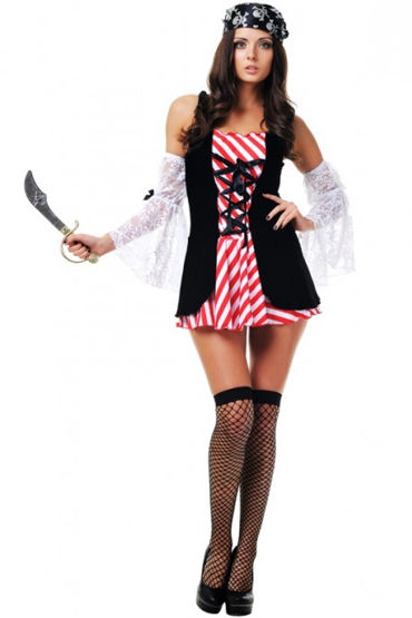 Le Frivole Дочь пирата, Мини-платье, головной убор, нарукавники и нож