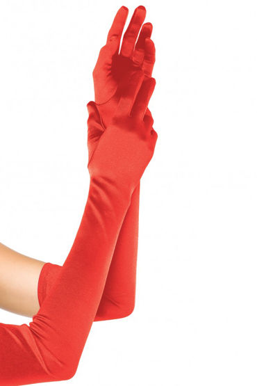 Leg Avenue Extra Long Satin Gloves, красные, Длинные атласные перчатки