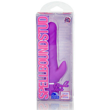 California Exotic Spellbound Stud Double Jacks, фиолетовый - Реалистичный вибратор с клиторальным отростком - купить в секс шопе