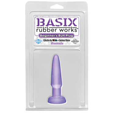 Pipedream Basix Rubber Works Beginners Butt Plug, фиолетовая - фото, отзывы