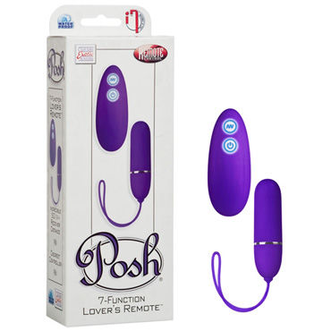 California Exotic Posh 7-Function Lovers Remotes, фиолетовое, Водонепроницаемое виброяйцо