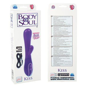 California Exotic Body & Soul Kiss, фиолетовый - Вибратор с USB-зарядкой - купить в секс шопе